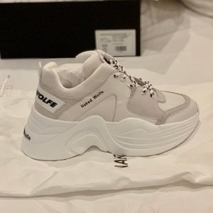 Naked Wolfe Track White Sneakers Size 7